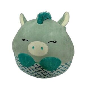 Squishmallows CORNELLA the Unicorn-Mermaid 16" Stuffed Plush W/ Teal Shells,Horn